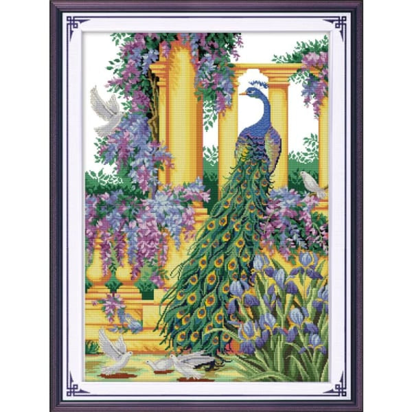 Purple flowers&peacock