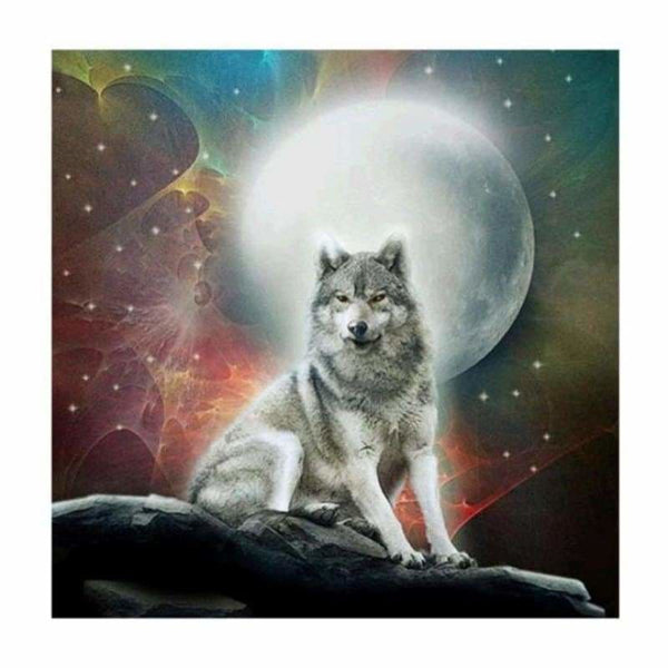 Full Drill - 5D DIY Diamond Painting Kits Dream Moon Wolf - NEEDLEWORK KITS