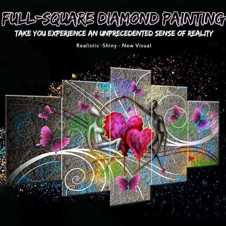 Heart Pattern Lover Large Size Full Drill - 5D Diy Diamond Painting Kits VM9132 - NEEDLEWORK KITS