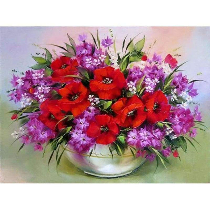 Hot Sale Colorful Flower Wall Decor Full Drill - 5D Diy Diamond Painting Kits VM95161 - NEEDLEWORK KITS