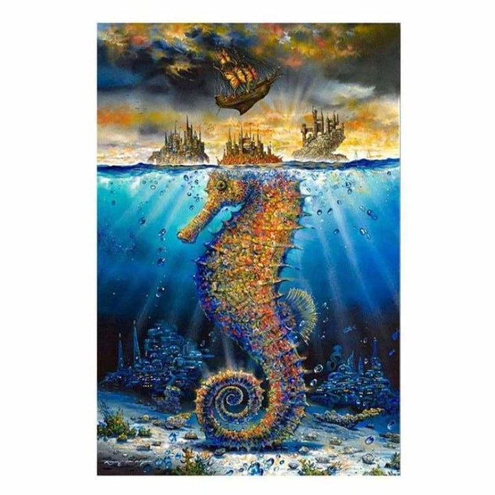 Hot Sale Hippocampi Diy Full Drill - 5D Crystal Diamond Painting Kits QB0052 - NEEDLEWORK KITS