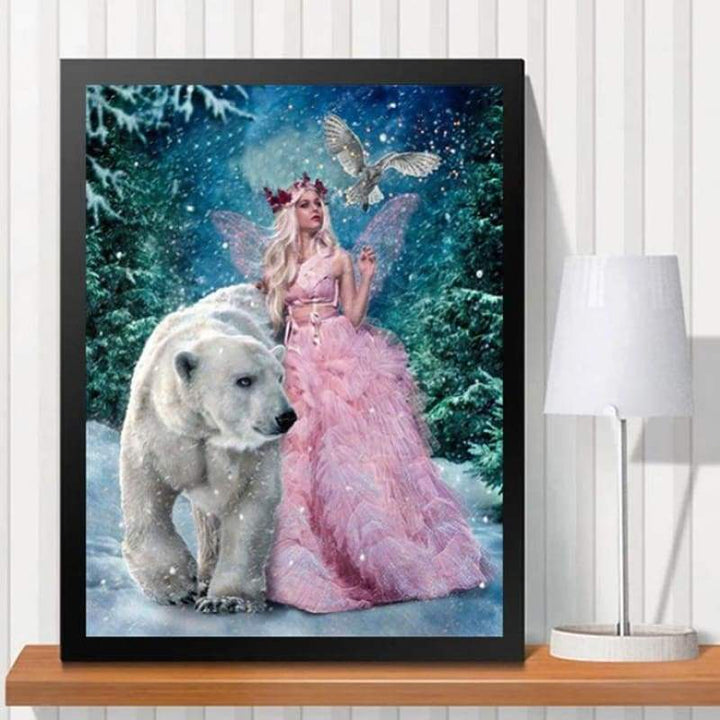 2019 Hot Sale Modern Art Beauty And Bear Diamond Embroidery VM1081 - NEEDLEWORK KITS