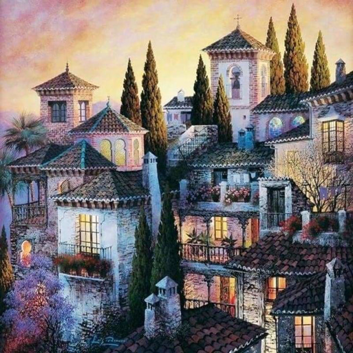 Hot Sale Town Picture Full Drill - 5D Diy Diamond Painting Kits VM9123 - NEEDLEWORK KITS