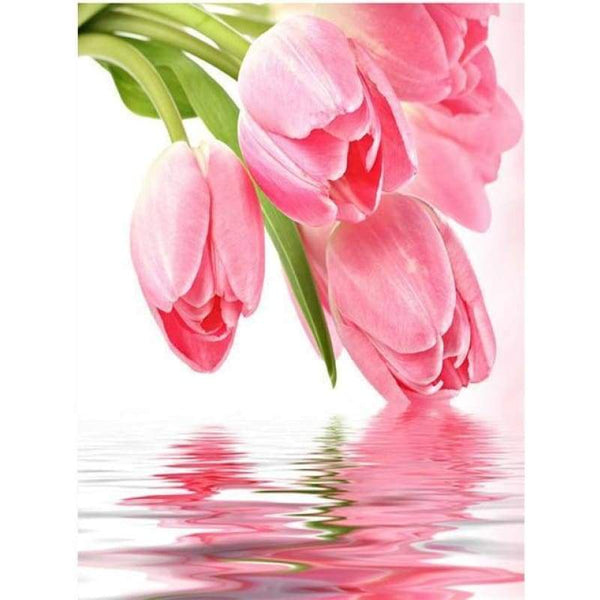 Modern Art Beautiful Pink Flower Full Drill - 5D Diy Diamond Painting & Decorating VM1978 - NEEDLEWORK KITS