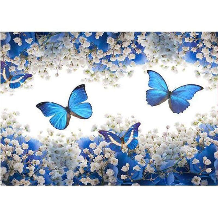 Modern Art Blue Butterfly Wall Decor Full Drill - 5D Diy Diamond Painting Kits VM9752 - NEEDLEWORK KITS