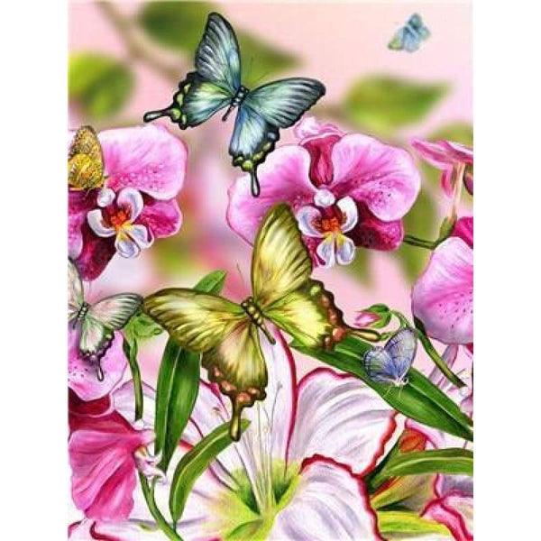 Modern Art  Flower Butterfly Full Drill - 5D Diy Diamond Painting Kits VM931 - NEEDLEWORK KITS