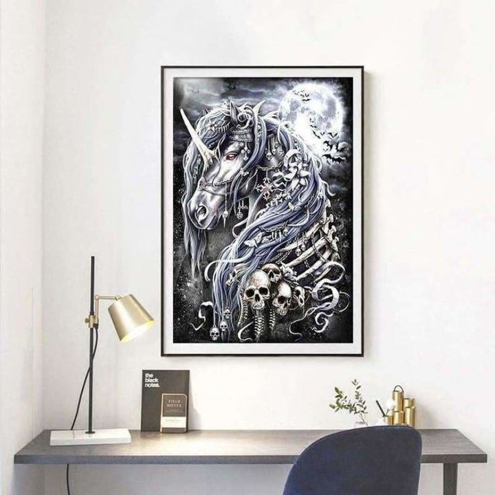 2019 Modern Art Horrifying Unicorn Diy Diamond Embroidery Cross Stitch Kits VM3503 - NEEDLEWORK KITS