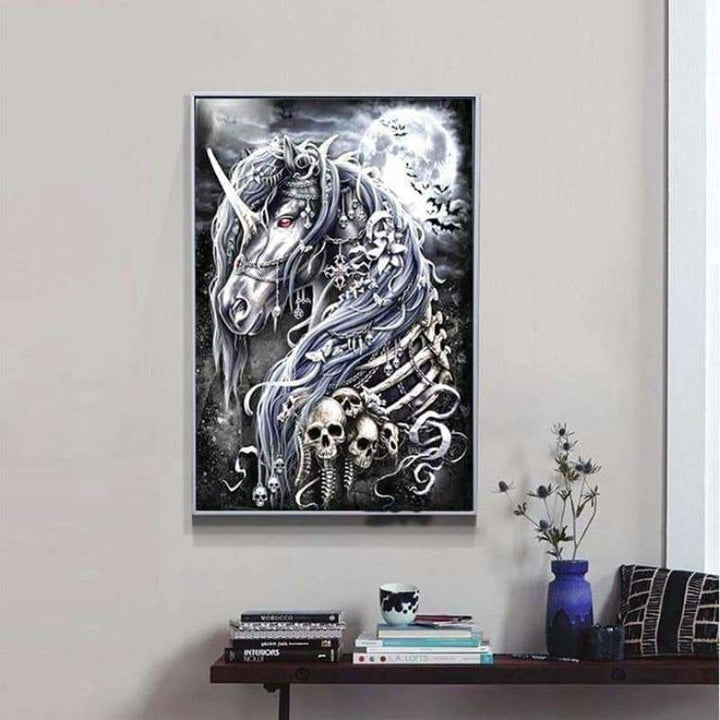 2019 Modern Art Horrifying Unicorn Diy Diamond Embroidery Cross Stitch Kits VM3503 - NEEDLEWORK KITS