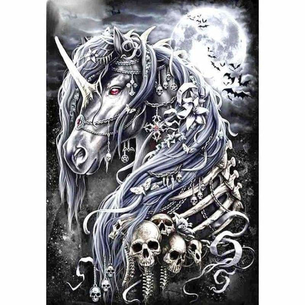 2019 Modern Art Horrifying Unicorn Diy Diamond Embroidery Cross Stitch Kits VM3503 - NEEDLEWORK KITS