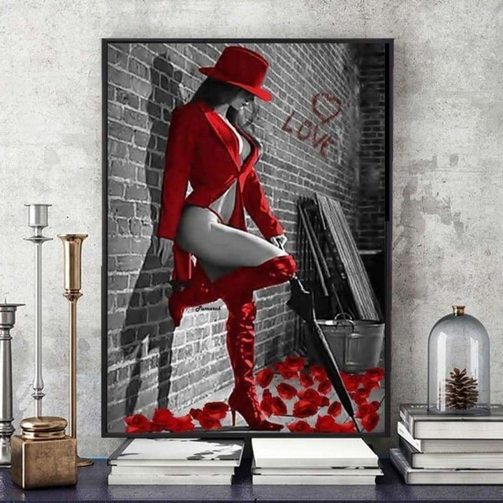 2019 Modern Art Red Series Picture Diy 5d Diamond Embroidery Cross Stitch Kits VM81912 - NEEDLEWORK KITS