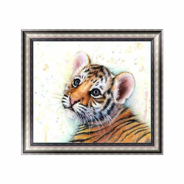 New Cute Animal Tiger Full Drill - 5D  Diy Painting By Crystal Kits QB5096 - NEEDLEWORK KITS