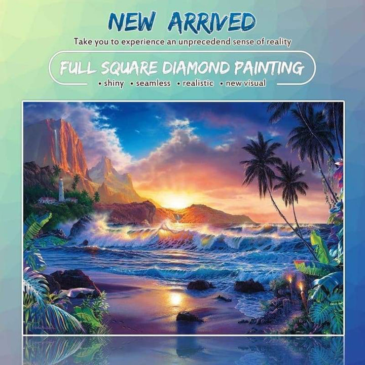 New Dream Landscape Beach Sea Full Drill - 5D Diy Diamond Painting Kits VM96051 - NEEDLEWORK KITS