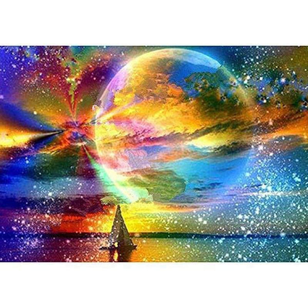 New Dream Landscape Sky Star Moon Diy Full Drill - 5D Crystal Diamond Painting VM20041 - NEEDLEWORK KITS