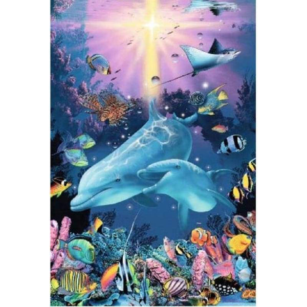 New Dream Wall Decor Animals Dolphin Full Drill - 5D Diy Diamond Painting Kits VM08575 - NEEDLEWORK KITS