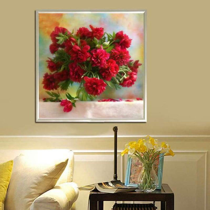 New Hot Sale Beautiful Red Flower Full Drill - 5D Diy Diamond Painting & Decorating VM1981 - NEEDLEWORK KITS