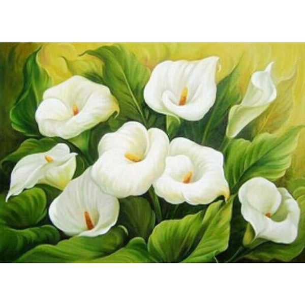 New Hot Sale Beautiful White Flower Full Drill - 5D Diy Diamond Painting Flower Kits VM3018 - NEEDLEWORK KITS