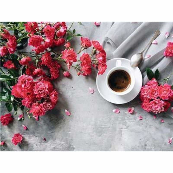 New Hot Sale Coffee Cup And Flower Diy Full Drill - 5D Diy Crystal Painting Kits VM3015 - NEEDLEWORK KITS