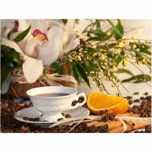 New Hot Sale Coffee Cup And Flower Picture Diy Full Drill - 5D Diy Crystal Painting Kits VM03019 - NEEDLEWORK KITS