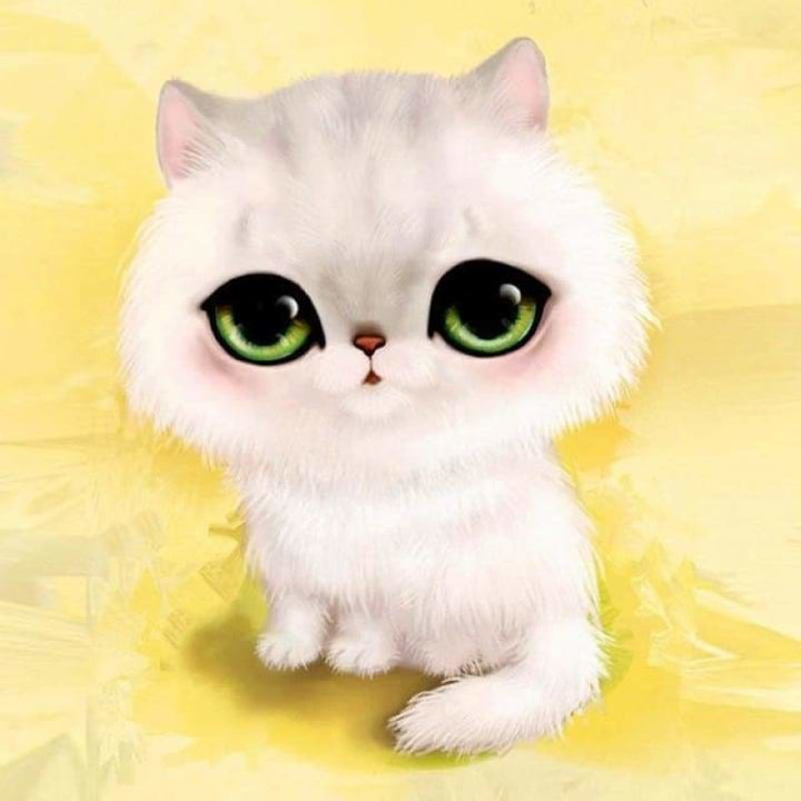 2019 New Hot Sale Cute Big Eye Cat Diy 5d Rhinestone Art VM1920 - NEEDLEWORK KITS