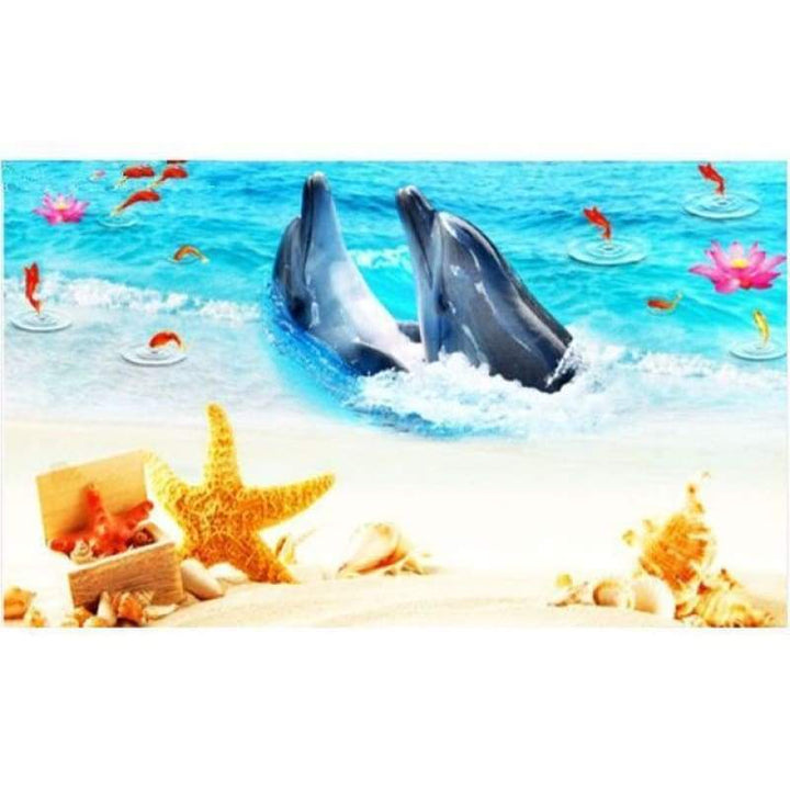 New Hot Sale Decor Animal Dolphin Full Drill - 5D Diy Diamond Painting Kits VM8580 - NEEDLEWORK KITS