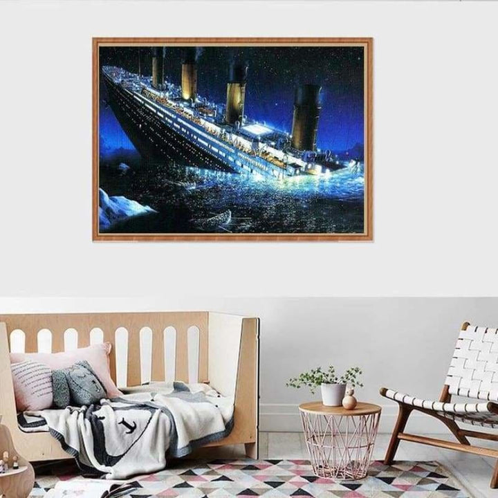 New Hot Sale Full Square Drill Titanic Ship Full Drill - 5D Diy Diamond Painting Kits VM9870 - NEEDLEWORK KITS