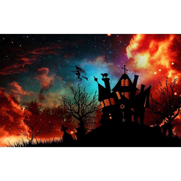 2019 New Hot Sale Halloween Grave Starry Sky 5d Diy Rhinestone Cross Stitch VM1383 - NEEDLEWORK KITS