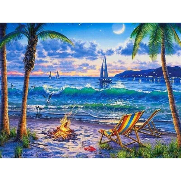 New Hot Sale Landscape Nature Beach Full Drill - 5D Crystal Diamond Painting Kits VM20038 - NEEDLEWORK KITS