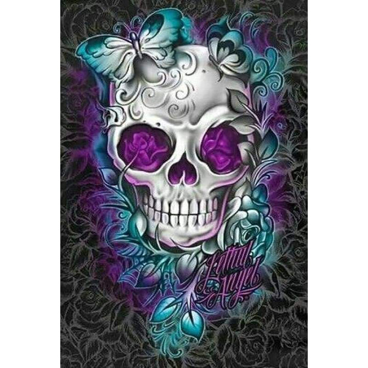 New Hot Sale Square Drill Flower Skull Full Drill - 5D Diy Diamond Painting Kits VM09740 - NEEDLEWORK KITS