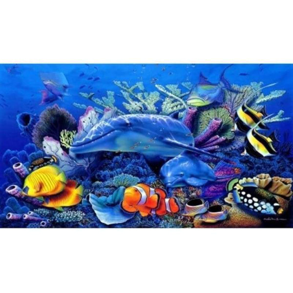 New Hot Sale Stitch Wall Decor Animal Dolphin Full Drill - 5D Diy Diamond Painting Kits VM08581 - NEEDLEWORK KITS