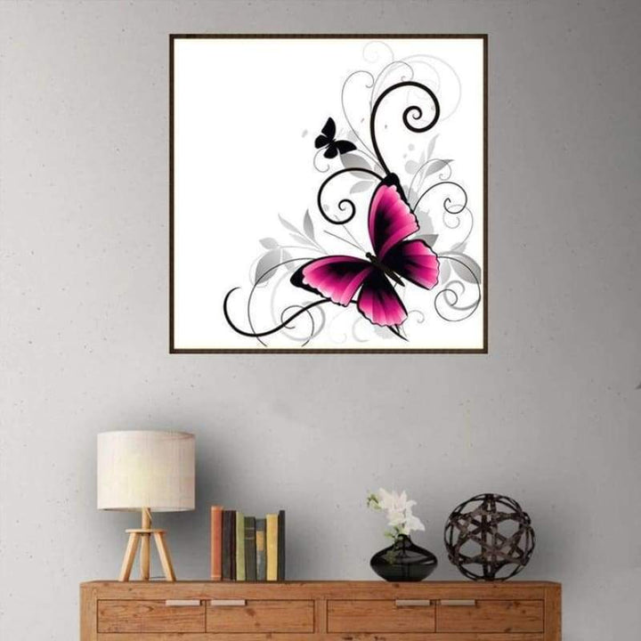 New Modern Art Style Butterfly Diy Full Drill - 5D Full Diamond Painting Kits QB5579 - NEEDLEWORK KITS