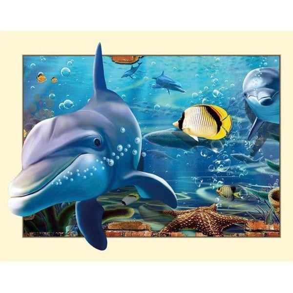 New Special Dolphin Full Drill - 5D Diy  Diamond Painting Kits QB6516 - NEEDLEWORK KITS