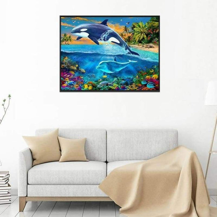 New Special Dolphin Full Drill - 5D Diy  Diamond Painting Kits QB6523 - NEEDLEWORK KITS