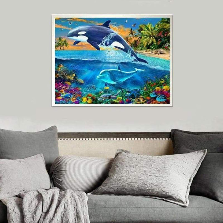 New Special Dolphin Full Drill - 5D Diy  Diamond Painting Kits QB6523 - NEEDLEWORK KITS