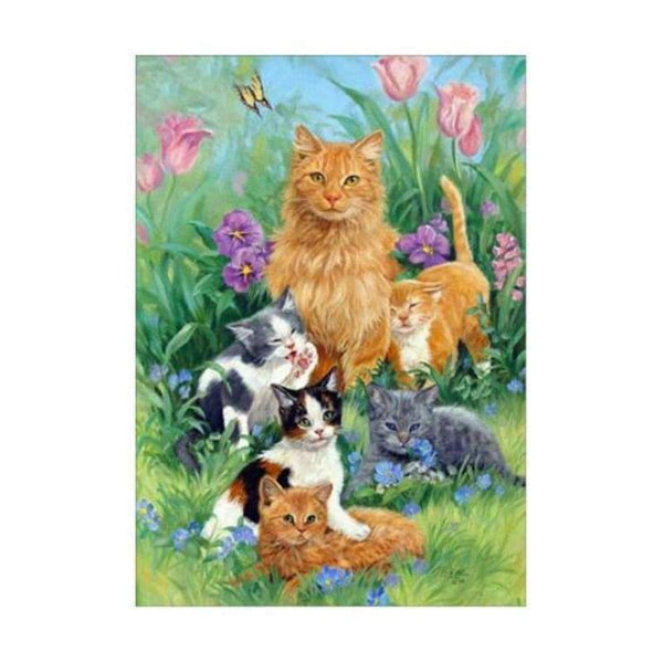 Oil Painting Style Cat Full Drill - 5D Diy  Diamond Painting Kits QB7064 - NEEDLEWORK KITS