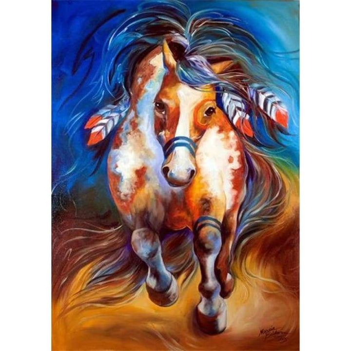 Oil Painting Style Colorful Horse Close Up Full Drill - 5D Diamond Painting Kits VM1047 - NEEDLEWORK KITS