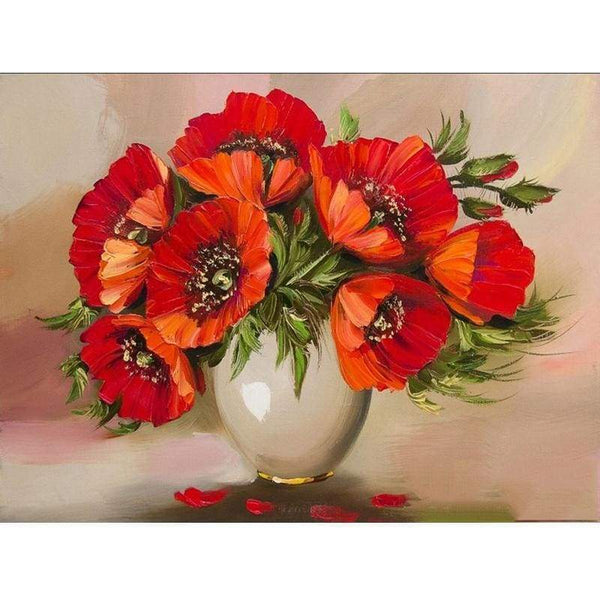 Oil Painting Style Flower Wall Decor Full Drill - 5D Diy Diamond Painting Kits VM9560 - NEEDLEWORK KITS