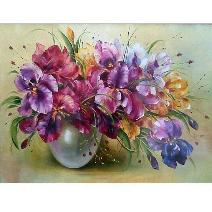 Oil Painting Style Flowers Full Drill - 5D Fashion Diy Diamond Paint VM1403 - NEEDLEWORK KITS