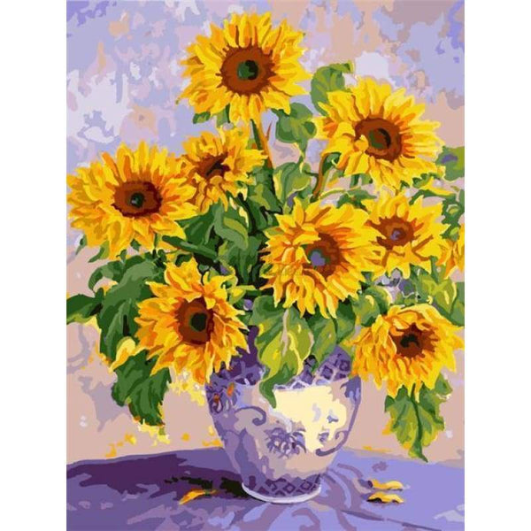 Oil Painting Style Sunflowers Full Drill - 5D Diy Full Square Diamond Painting Kits VM98134 - NEEDLEWORK KITS