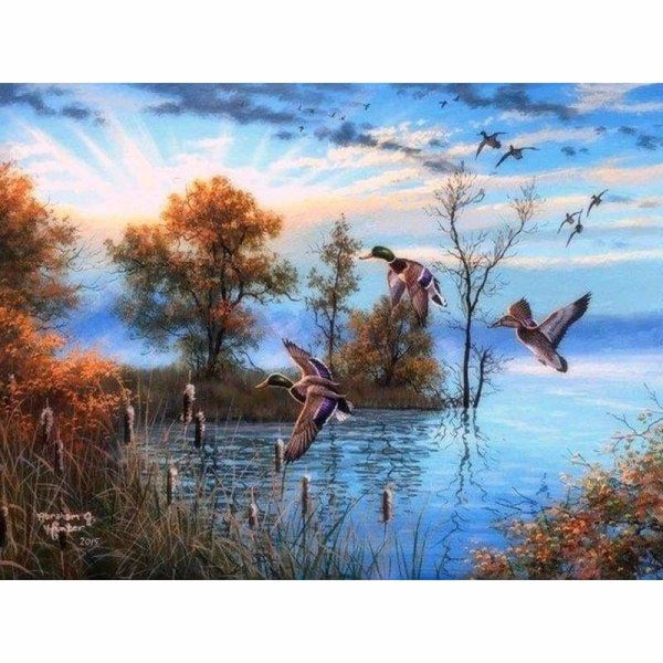 Riverside Scenery   Full Drill - 5D DIY Diamond Painting Kits UK - NEEDLEWORK KITS