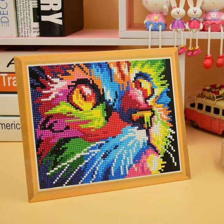 Special Colorful Cat Portrait Diamond Painting Cross Stitch Kits VM0094 - NEEDLEWORK KITS