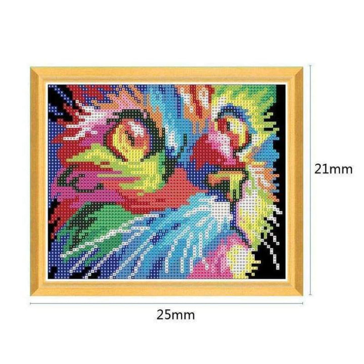 Special Colorful Cat Portrait Diamond Painting Cross Stitch Kits VM0094 - NEEDLEWORK KITS