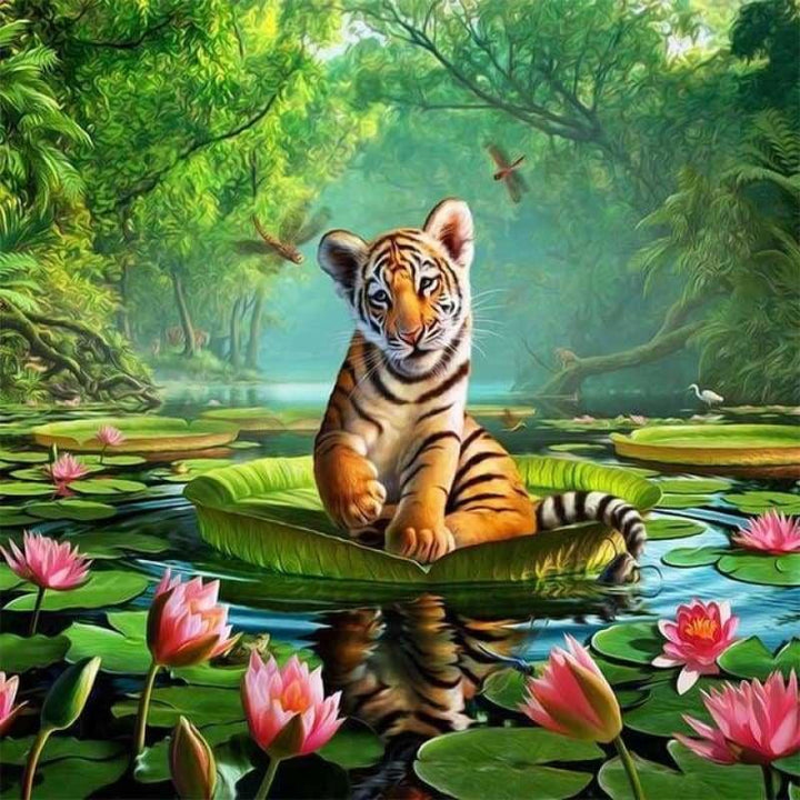 Special Cute Tiger Pattern Full Drill - 5D Diy Crystal Painting Kits VM7316 - NEEDLEWORK KITS