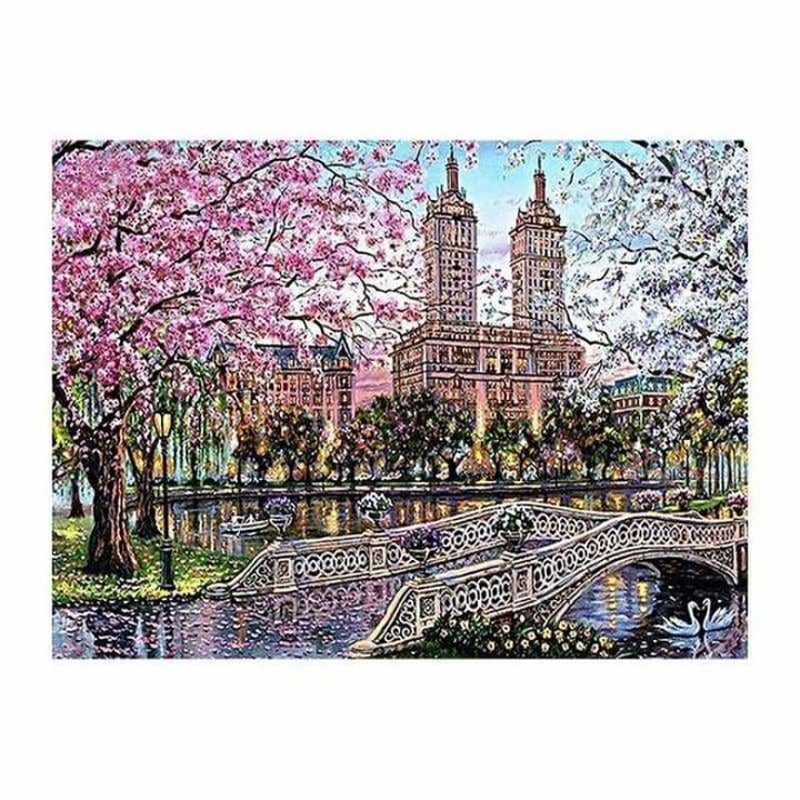 Full Drill - 5D DIY Diamond Painting Kits Watercolor Landscape Town - NEEDLEWORK KITS