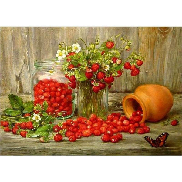 Full Drill - 5D DIY Diamond Painting Kits Strawberry Flower Embroidery Mosaic Art - NEEDLEWORK KITS