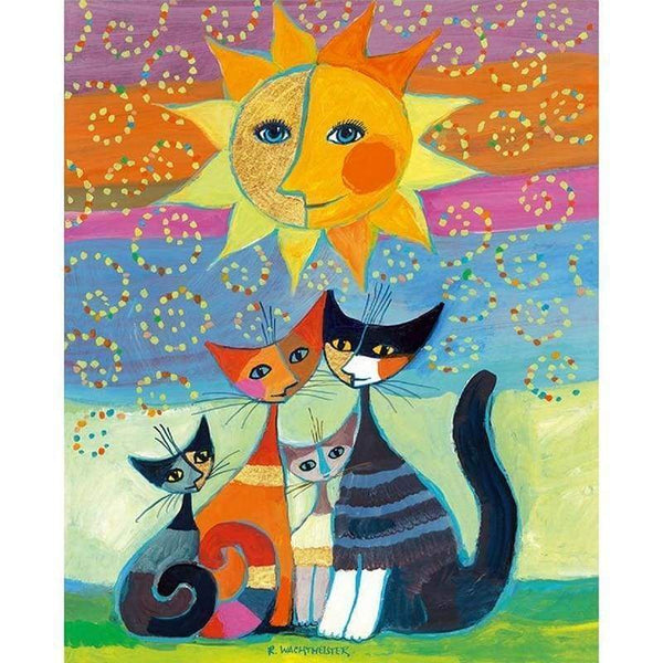 Full Drill - 5D DIY Diamond Painting "The cat under the sun Rhinestone Mosaic Painting Decor - NEEDLEWORK KITS