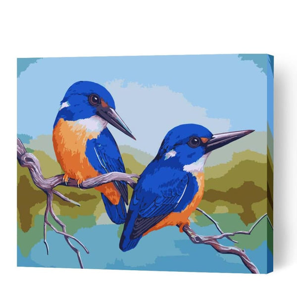 Two Azure Kingfishers