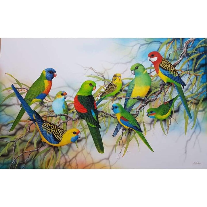 Australian Parrots - Full Drill Diamond Painting Kit - NEEDLEWORK KITS