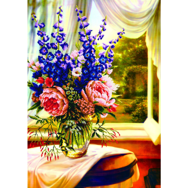 Floral Vase By The Window - NEEDLEWORK KITS