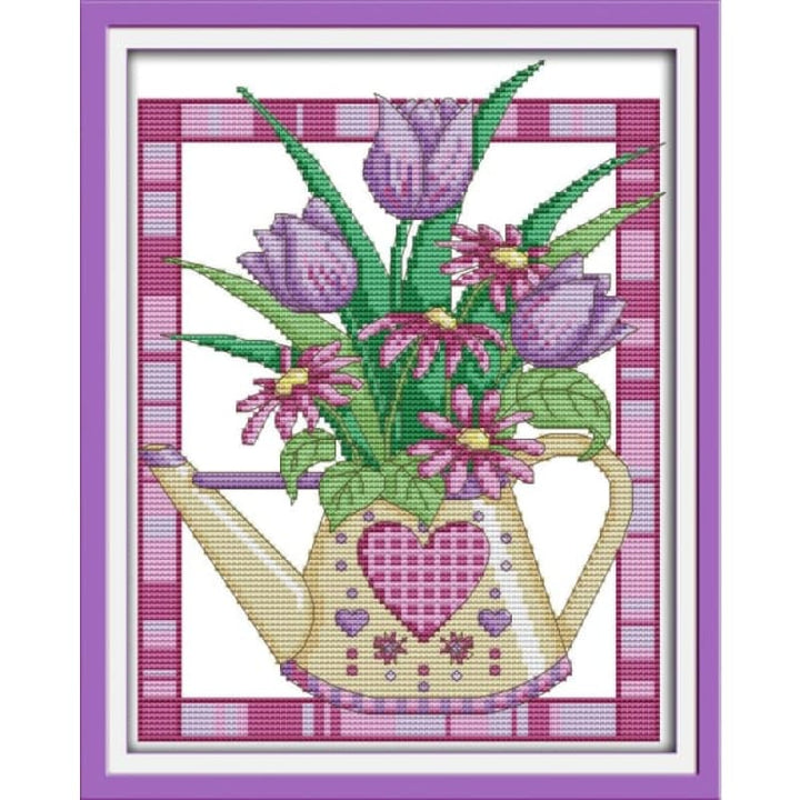 A purple tulip vase