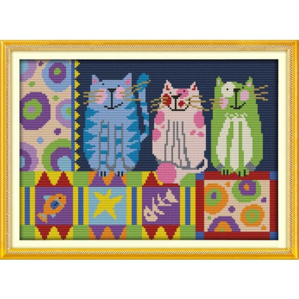 Abstract painting cats
